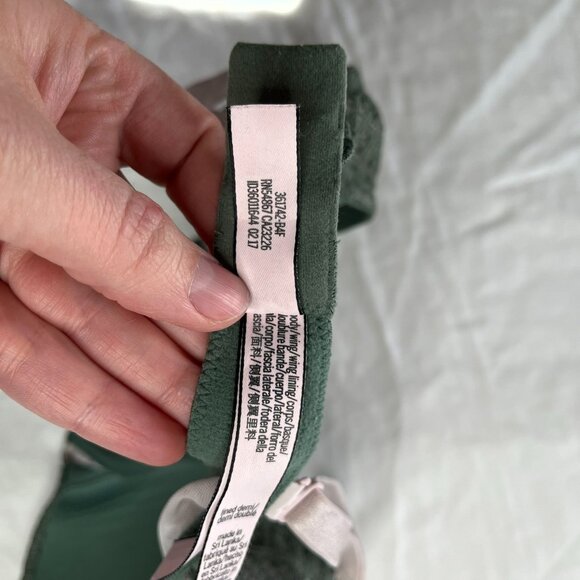 Victorias Secret Green Lace Lined Demi Lightly Padded Underwire Bra Size 36C - Picture 10 of 11